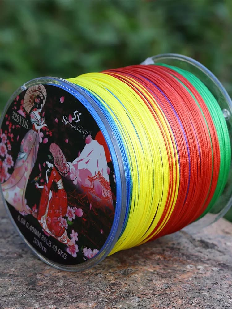 Sougayilang X8 ligne de pêche tressée 100/300m glisser 22 ~ 88LB Multifilament ligne PE japonaise pour bar brochet carpe accessoires de pêche