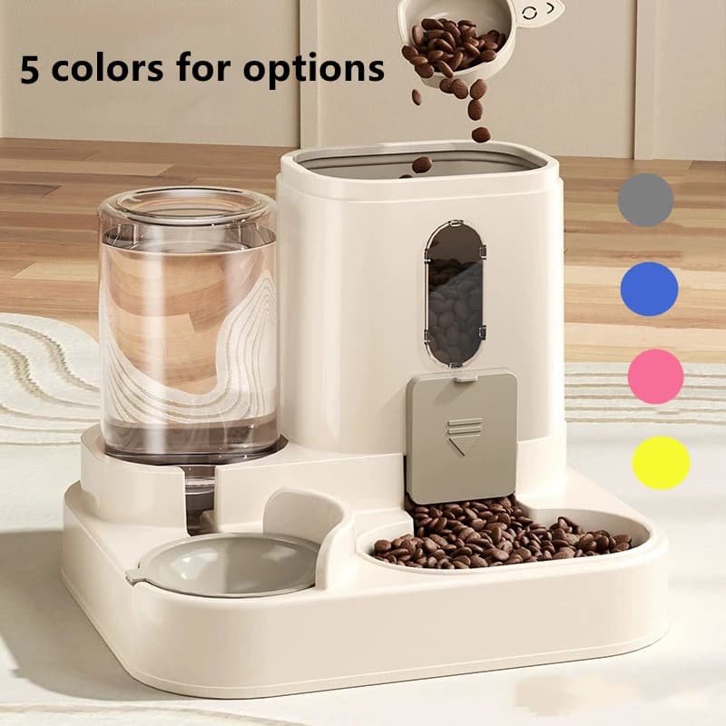 Mangeoire automatique pour chien et chat, distributeur d'eau, mangeoire et abreuvoir par gravité avec bol de nourriture pour animaux de compagnie,