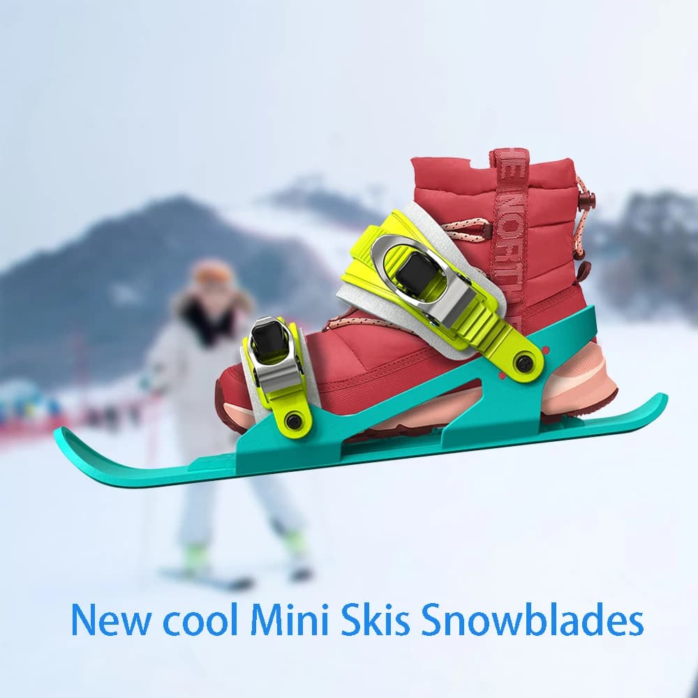 Mini patins de Ski courts pour enfants, bottes de Skateboard de neige courtes réglables pour adultes, portables pour l'hiver et l'extérieur