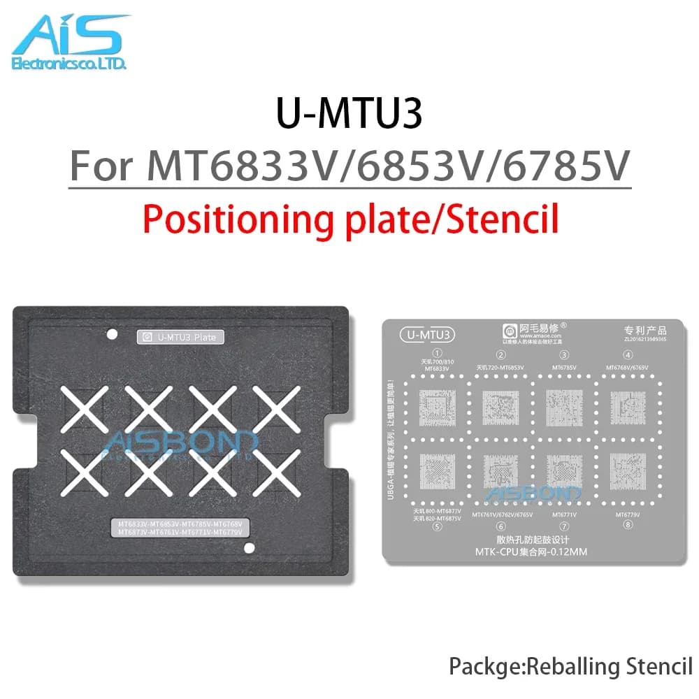 Modèle de galets de reballage CPU BGA pour MT6833V, MT6853V, MT6785V, MT6768V, MT6769V, MT68Cafe V, MT6875V, MT67Également V, 6762V, MT6771V,