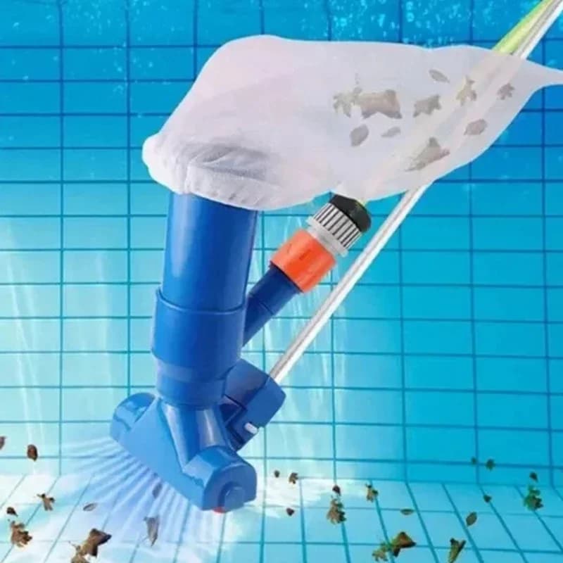 Nettoyeur sous-marin à Jet sous vide Portable, outil de nettoyage professionnel en forme de croissant bleu avec sac à brosse pour piscines et étang