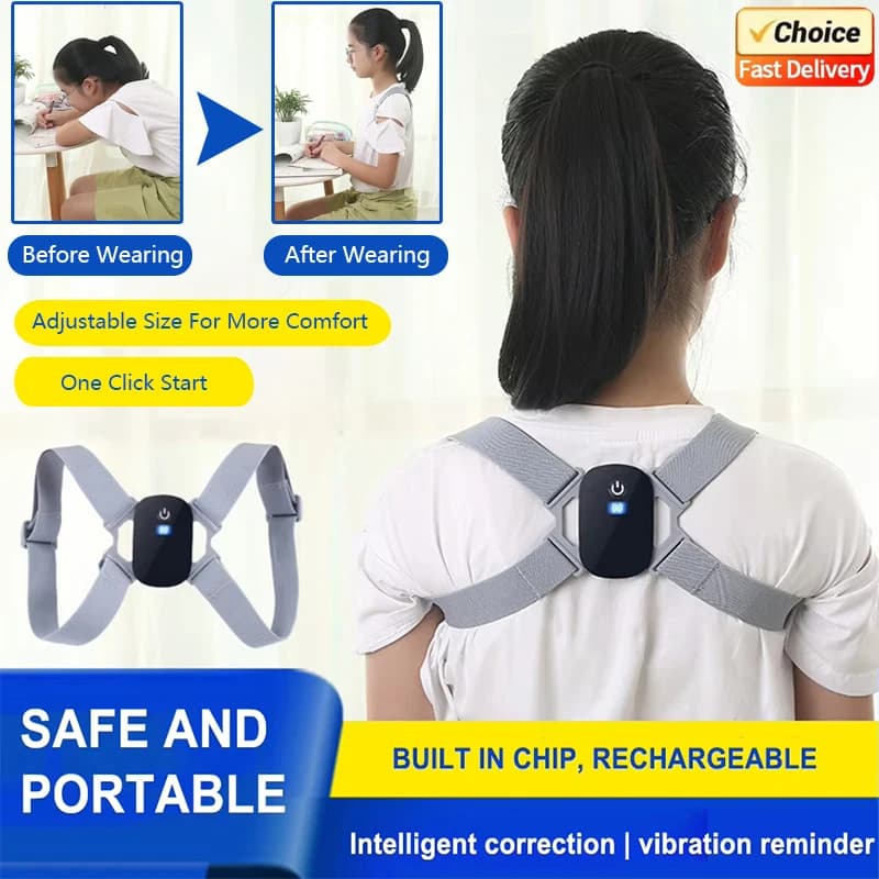 Correcteur de Posture intelligent, attelle dorsale Rechargeable, rappel de vibrations en 8 formes, batterie 400mAh pour le travail, l'étude, le
