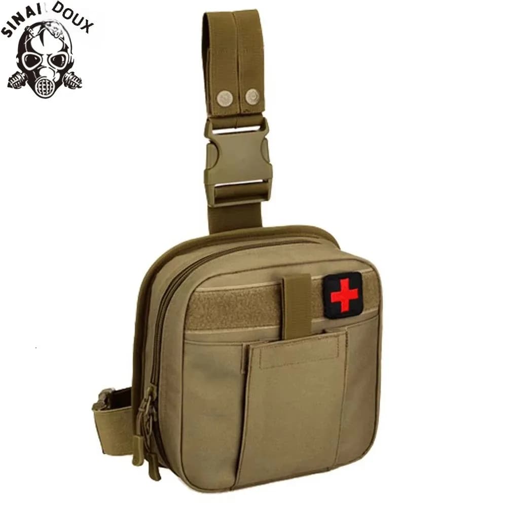 Pochette de jambe extérieure sac ouest étanche système Molle tactique ensemble de premiers secours pochette médicale chasse randonnée Trekking