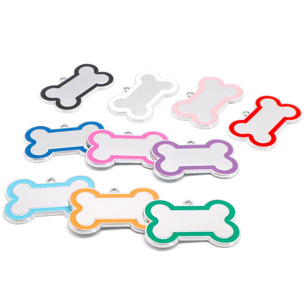 Étiquette d'identification de chien en os, 20 pièces, Anti-perte, nom d'animal de compagnie gravé, numéro de téléphone, étiquettes