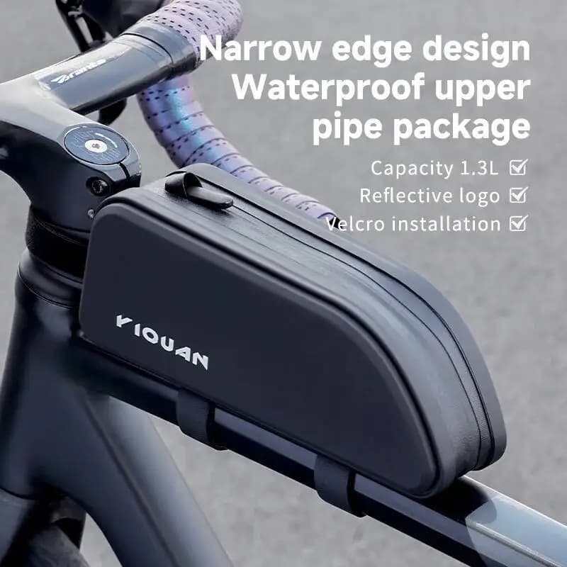 ESLNF Sac de cadre de vélo en TPU étanche pour tube avant, sac de rangement antichoc pour VTT et vélo de route, accessoires de cyclisme