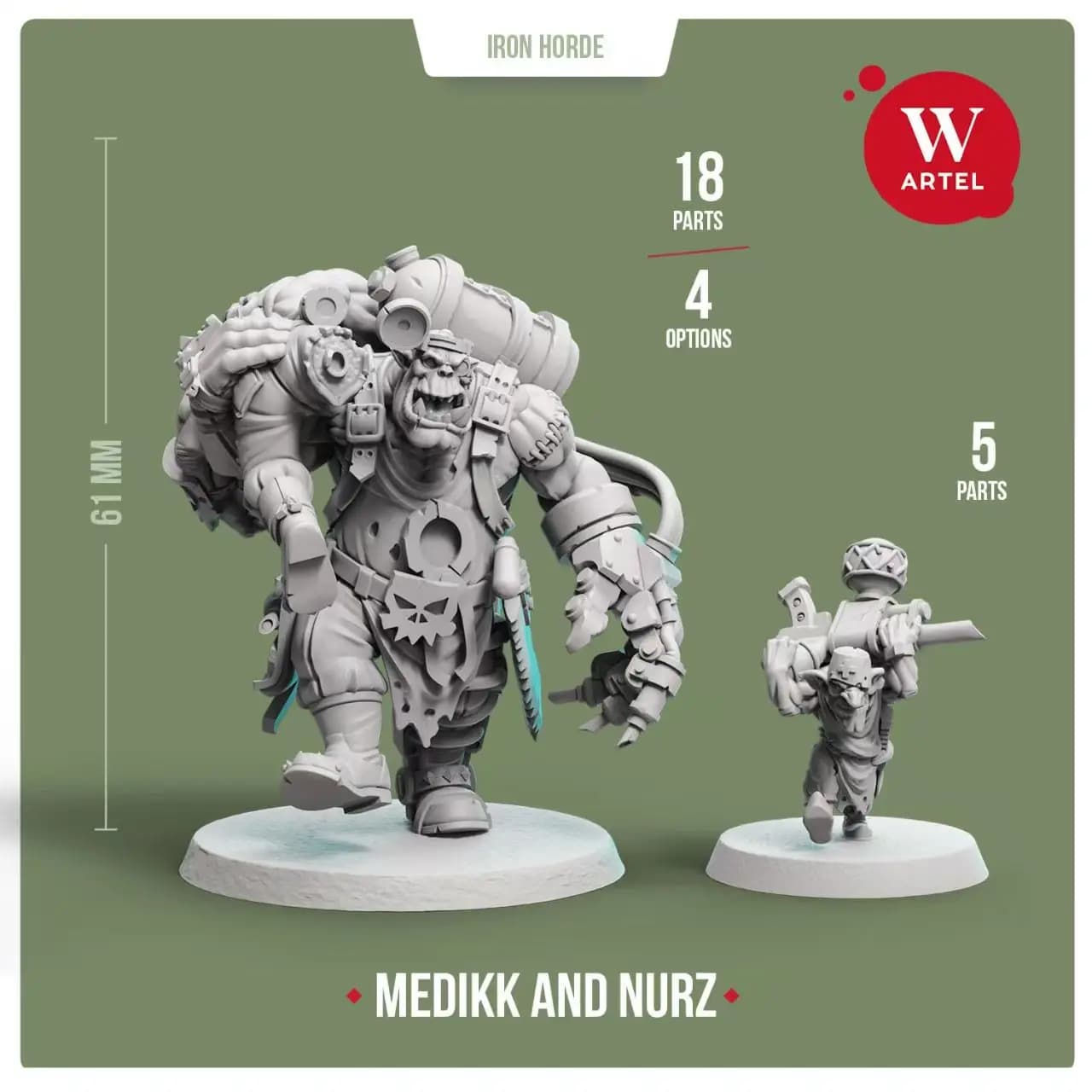 Kit de modélisme en résine Wargame 28534 ARTEL W ENVOYE LE MÉDECIN DES HORDES DE FER POUR VOUS GUÉRIR