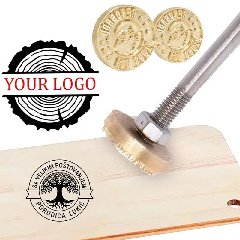 Cuir bois LOGO personnalisé marque laiton fer chauffage timbre gâteau privé personnalisé fer sceaux mariage fête société LOGO bricolage