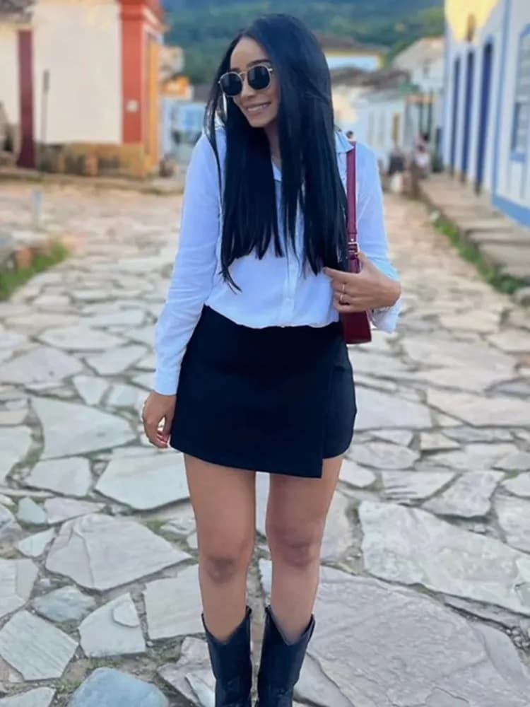 MUJER 2025 jupe-short asymétrique pour femmes noir taille haute Mini jupe Shorts femmes Bermuda décontracté femme jupe d'été Shorts