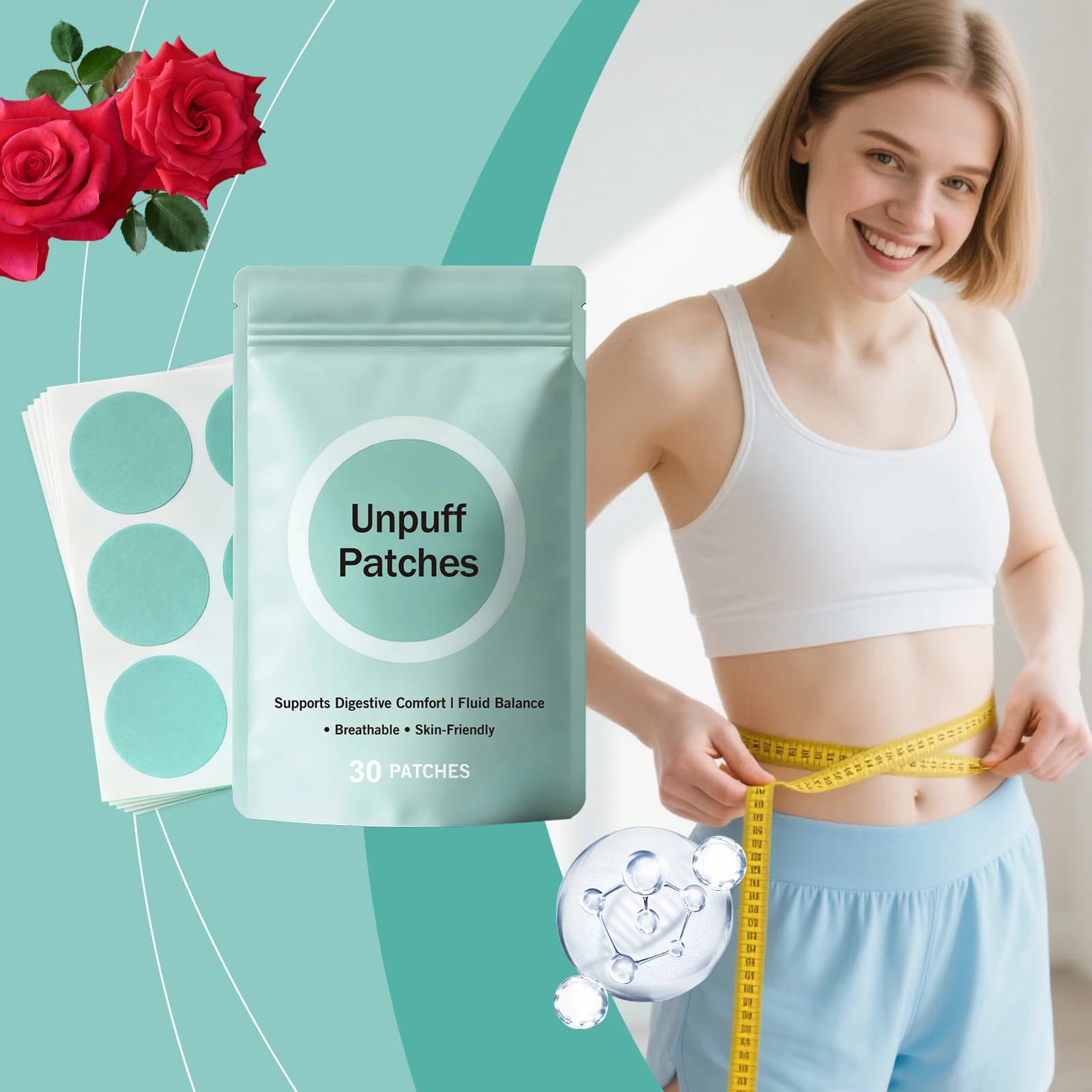 Patch anti-poches, contrôle de la glycémie de l'appétit, amélioration de l'énergie, Boost, soins de santé digestifs, pissenlit, perte de poids,