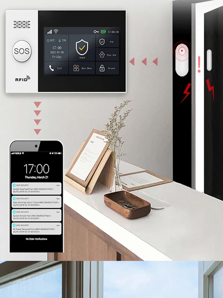 Système d'alarme domestique intelligent PGST 4G Tuya, ensemble combiné d'alarme de sécurité domestique sans fil WiFi 433MHz