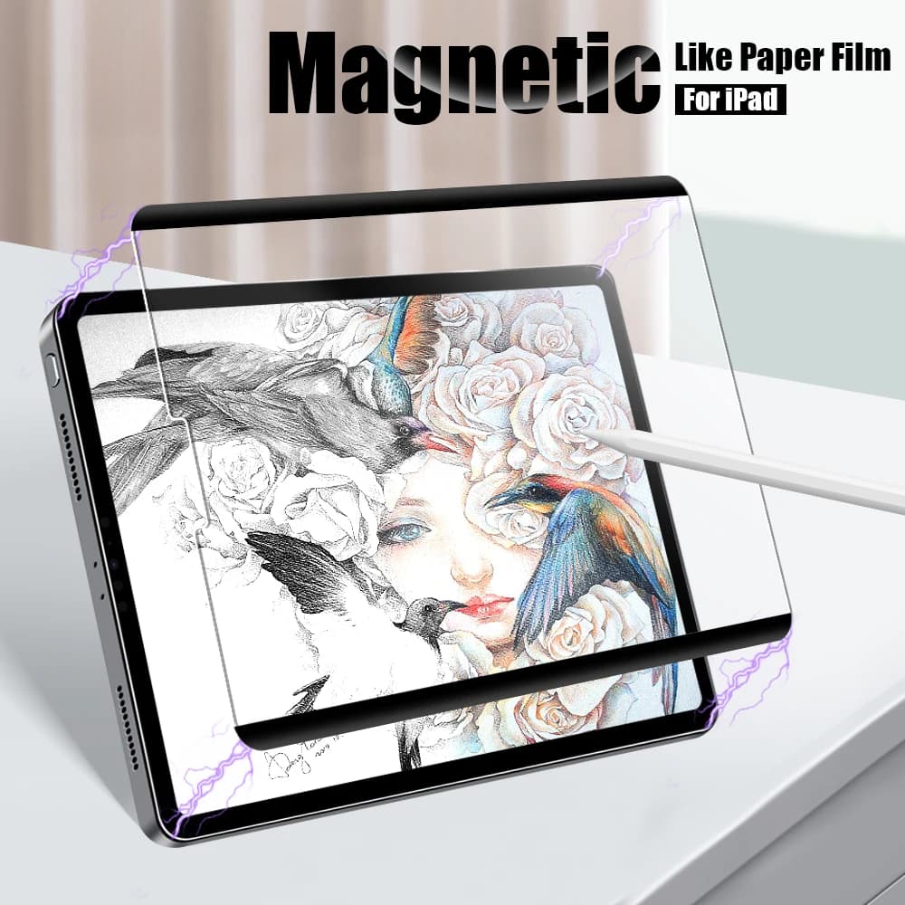 Film de papier magnétique pour iPad A16 2025 Pro 11e 13 M5 M4 12.9 10 9 10e 9e génération Air 11 M3 M2 5 4 Mini 7 6, protecteur d'écran