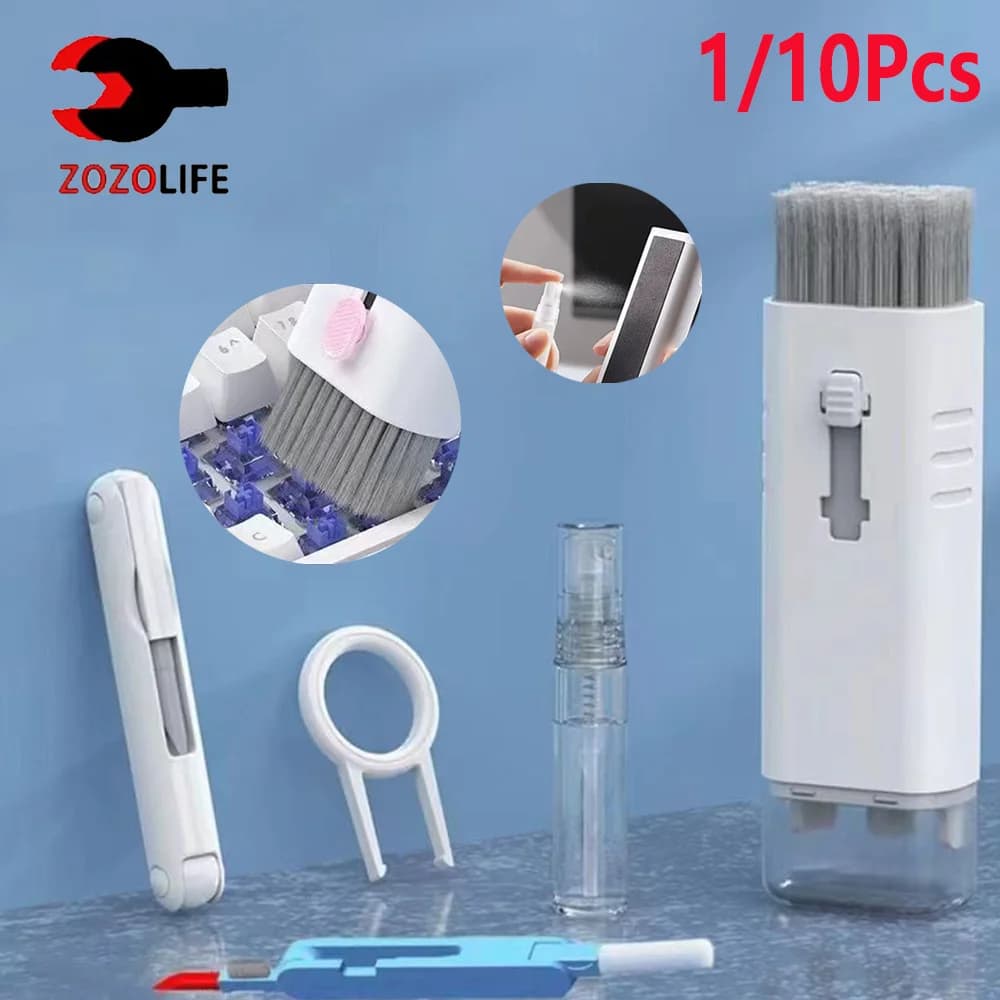 Kits de nettoyage de clavier 7 en 1, nettoyeur Airpods, stylo de nettoyage de casque, nettoyage d'écran d'ordinateur portable, Kit de nettoyage