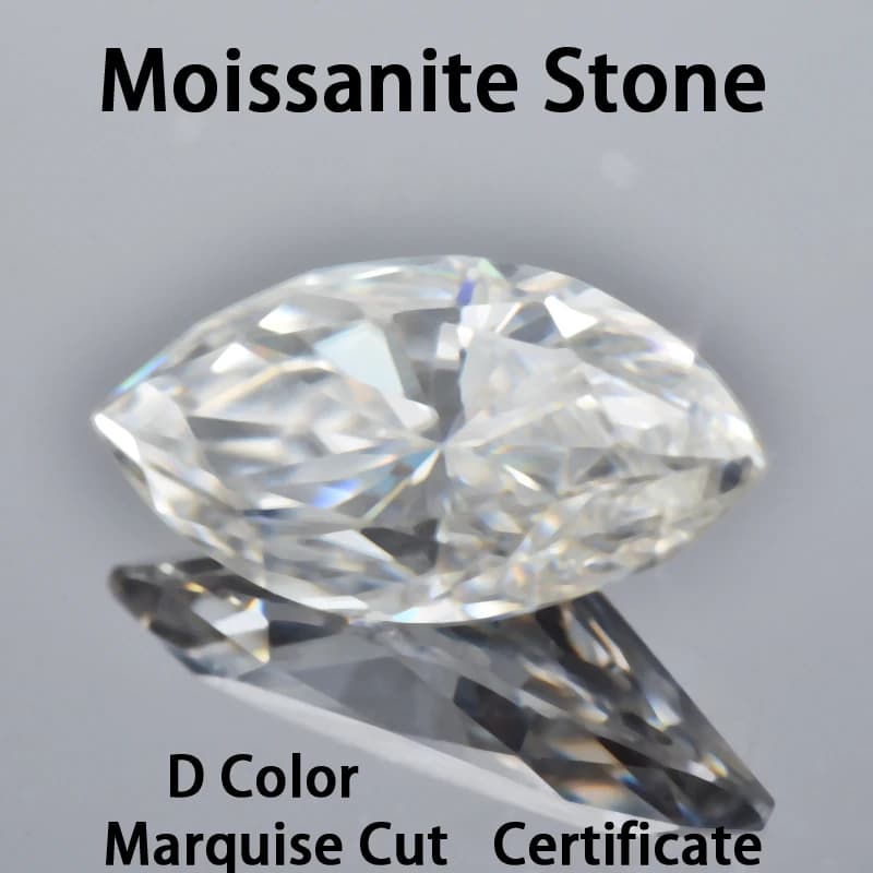 Pierre de Moissanite TOP, couleur D, taille Marquise, VVS1, pierre précieuse artificielle, passe le testeur de diamant, tailles de 0,05 ct à 3 ct