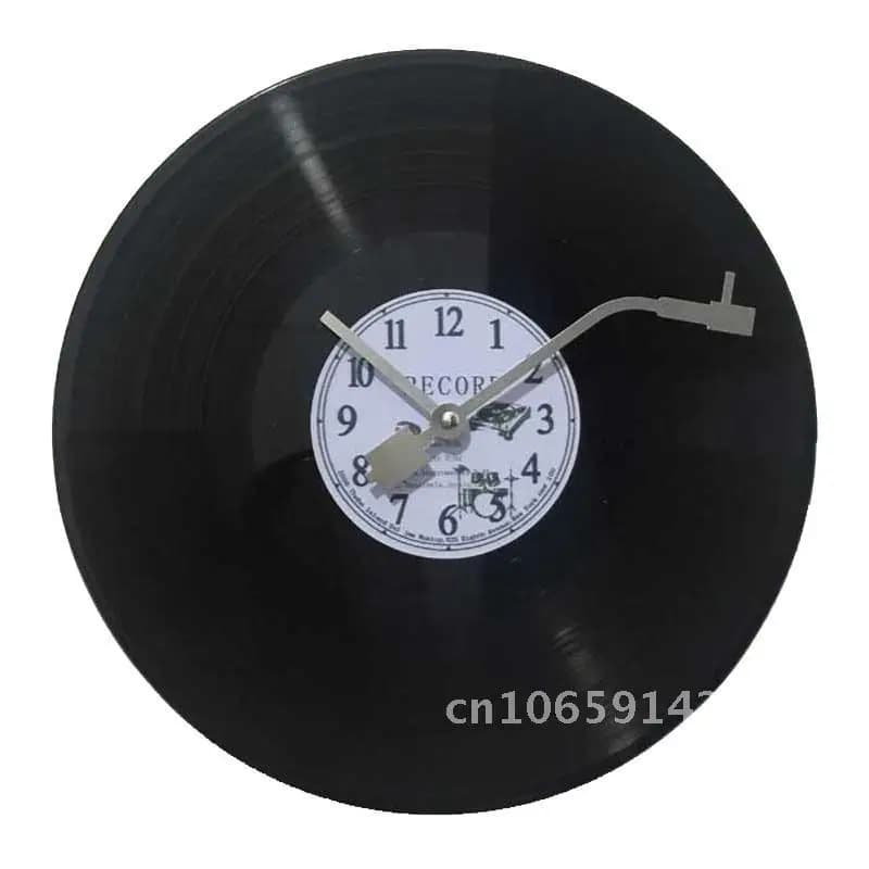 Horloge murale créative en vinyle, style graffiti, cadeau pour bureau, salon, bar, forme ronde avec chiffres à aiguilles, fonctionne à piles