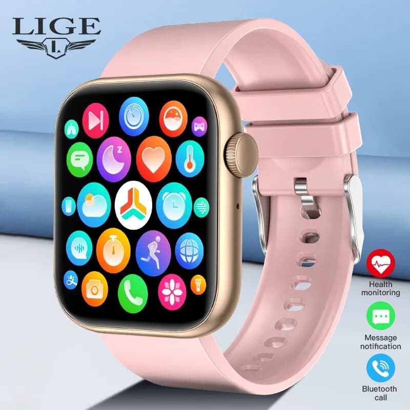 LIGE-Montre intelligente étanche pour femme, écran tactile complet, appel Bluetooth, montres de sport, suivi de la condition physique, montre