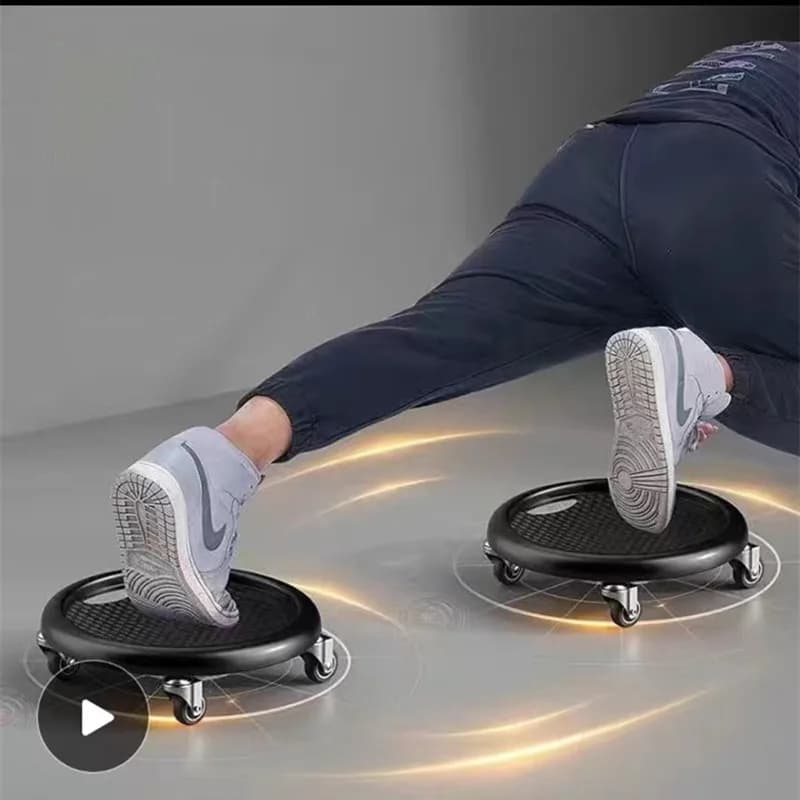 Plaque universelle multifonctionnelle pour muscles abdominaux, équipement coulissant d'entraînement silencieux à 4 roues, équipement de sport