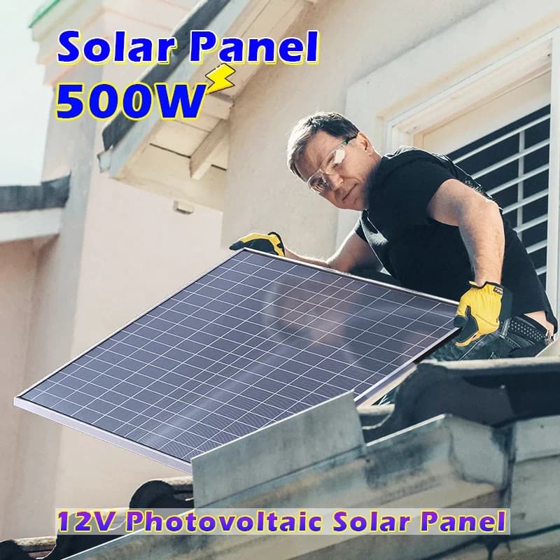 Panneau solaire 500W1000W 12V, système domestique avec contrôleur, véhicule de salle de Camping et navires, cellules solaires à haute efficacité