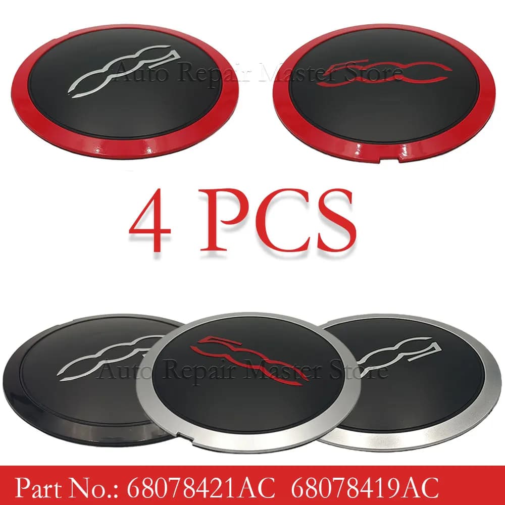 51884863 68078419AC 68078421AC 4 pièces 133mm enjoliveur roues Centre moyeu bouchons ensemble couvercle anti-poussière capuchon de moyeu de roue de