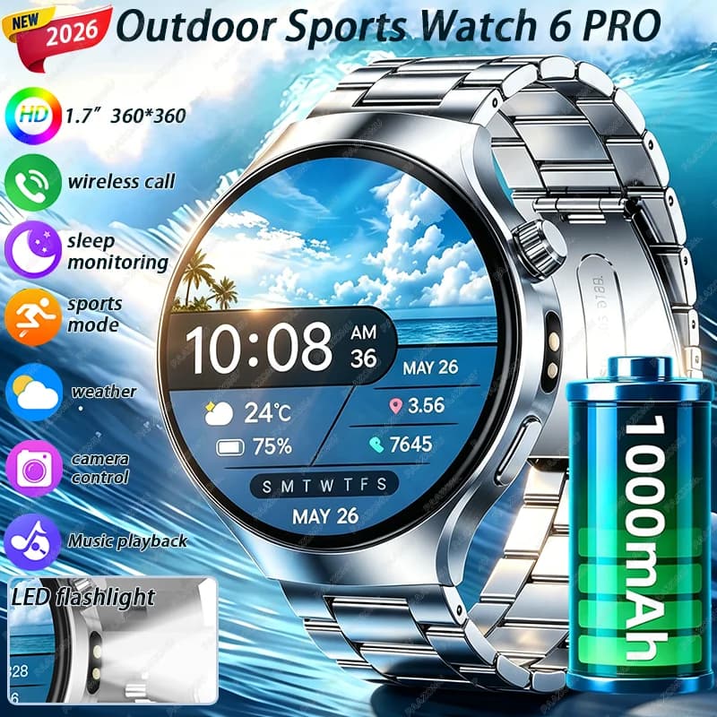 La nouvelle montre intelligente 2026 est dotée d'un écran haute définition de 1,7 pouce, spécialement conçue pour la prise de vue sportive en