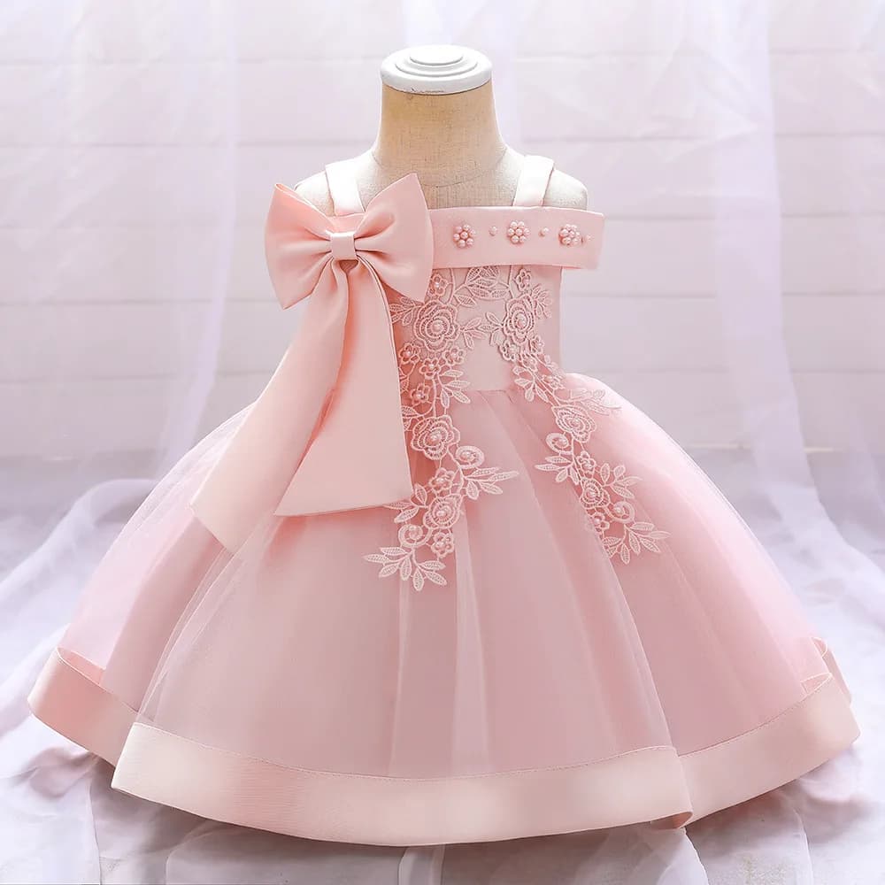 Robe de Princesse pour Petite Fille de 6, 12, 24 et 36 Mois, Tenue Éducative Élégante avec Grand Nministériels d, pour ixde Mariage, Cadeau