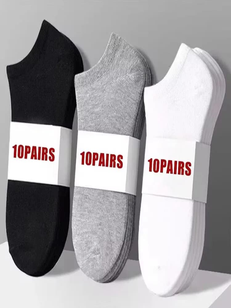 5/10/40 paires été solide coupe basse cheville chaussettes hommes femmes chaussettes de sport anti-odeur absorbant la sueur chaussette mâle dame
