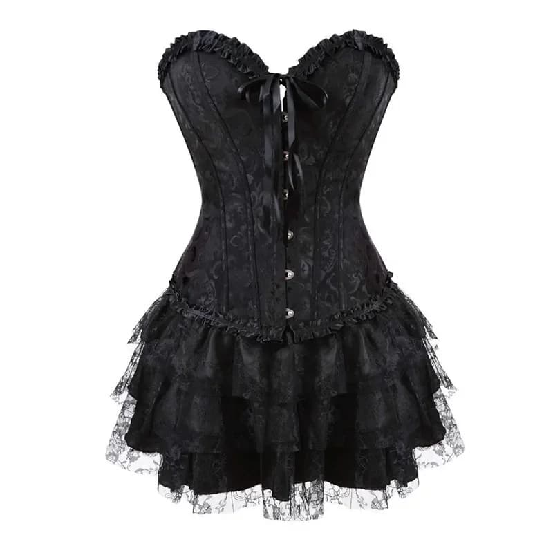Haut Corset en dentelle, grande taille, ensemble Tutu, surbuste, Burlesque, Costume de fête, Sexy, tenue pour dames, gothique, Halloween