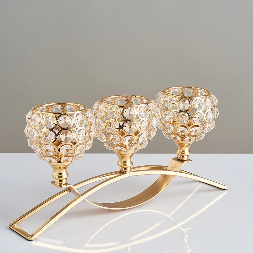 Bougeoirs en métal chandelier cristal café Table à manger centres de table support chandeliers mariage noël décoration de la maison