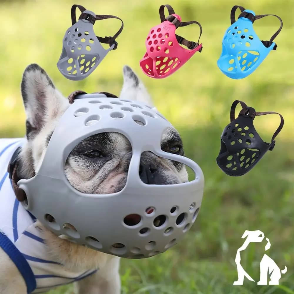 Muselière anti-aboiement réglable pour chien, visage plat, maille, animal de compagnie, bouledogue français, chien agressif, mordre, chat