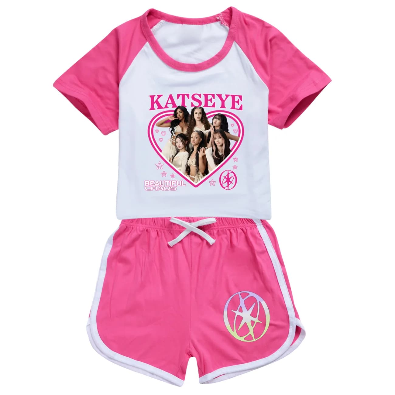 Bande coréenne pour filles KATSEYE, pyjama pour enfants, T-Shirt à manches courtes et Short, vêtements actifs d'été pour garçons et filles,