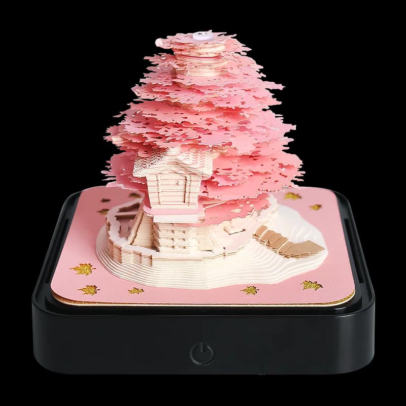 Omoshiroi bloc-Notes 3D Sakura Treehouse calendrier 3D 2026 bloc-Notes 3D bloc-Notes Notes bureaux papier Notes cadeau d'anniversaire de noël