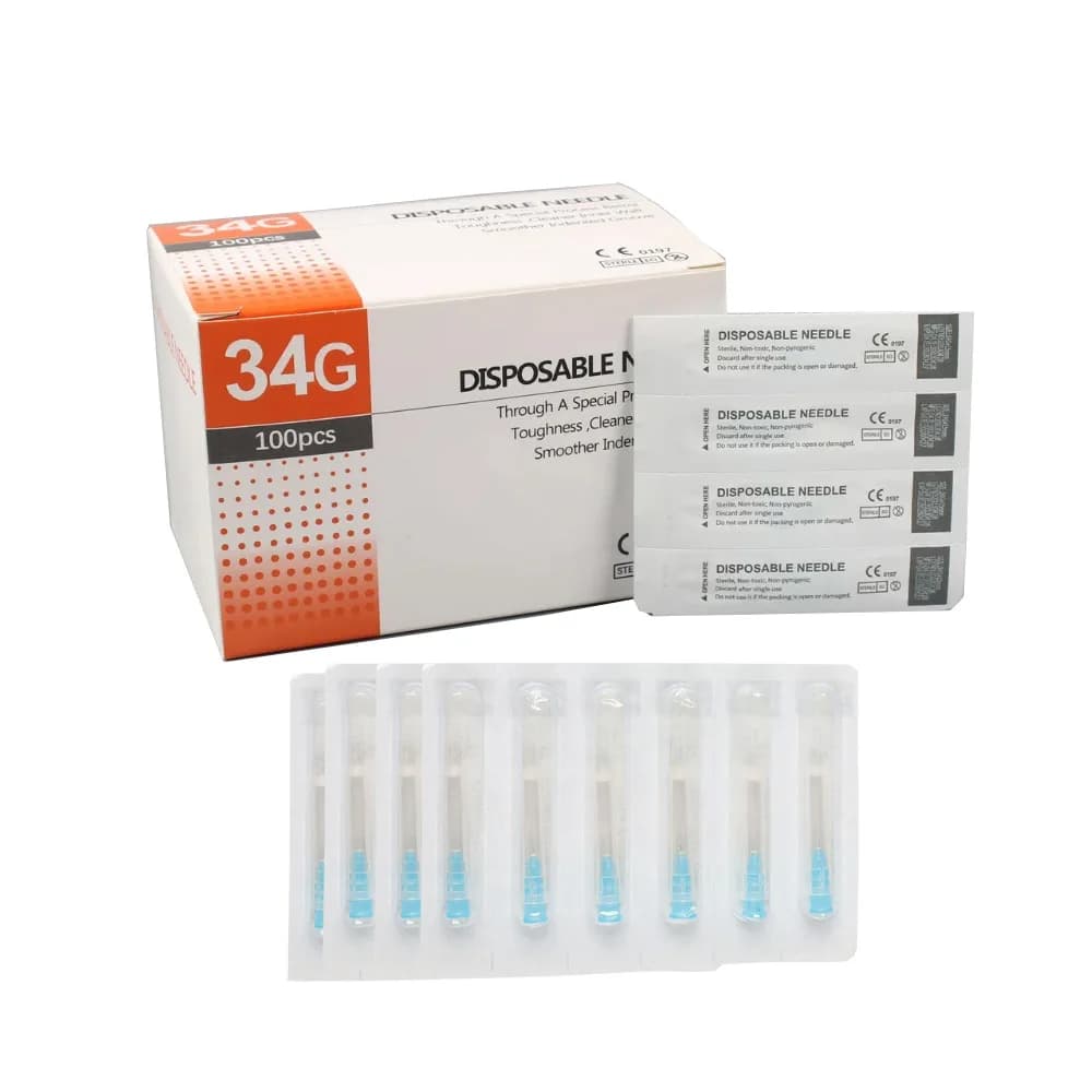 Petite aiguille de beauté super fine jetable indolore 34G 2.5mm 4mm 13mm aiguilles d'outils pour paupières de dents ultrafines