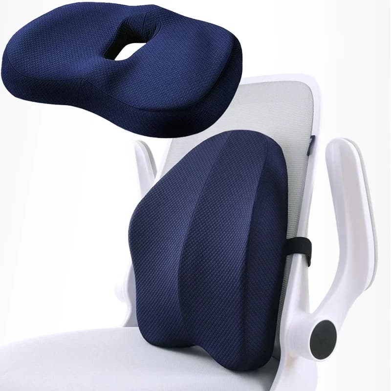 Ensemble de coussins orthopédiques en mousse à mémoire de forme, coussin de soutien du coccyx, pour chaise de bureau, soutien lombaire, pour siège
