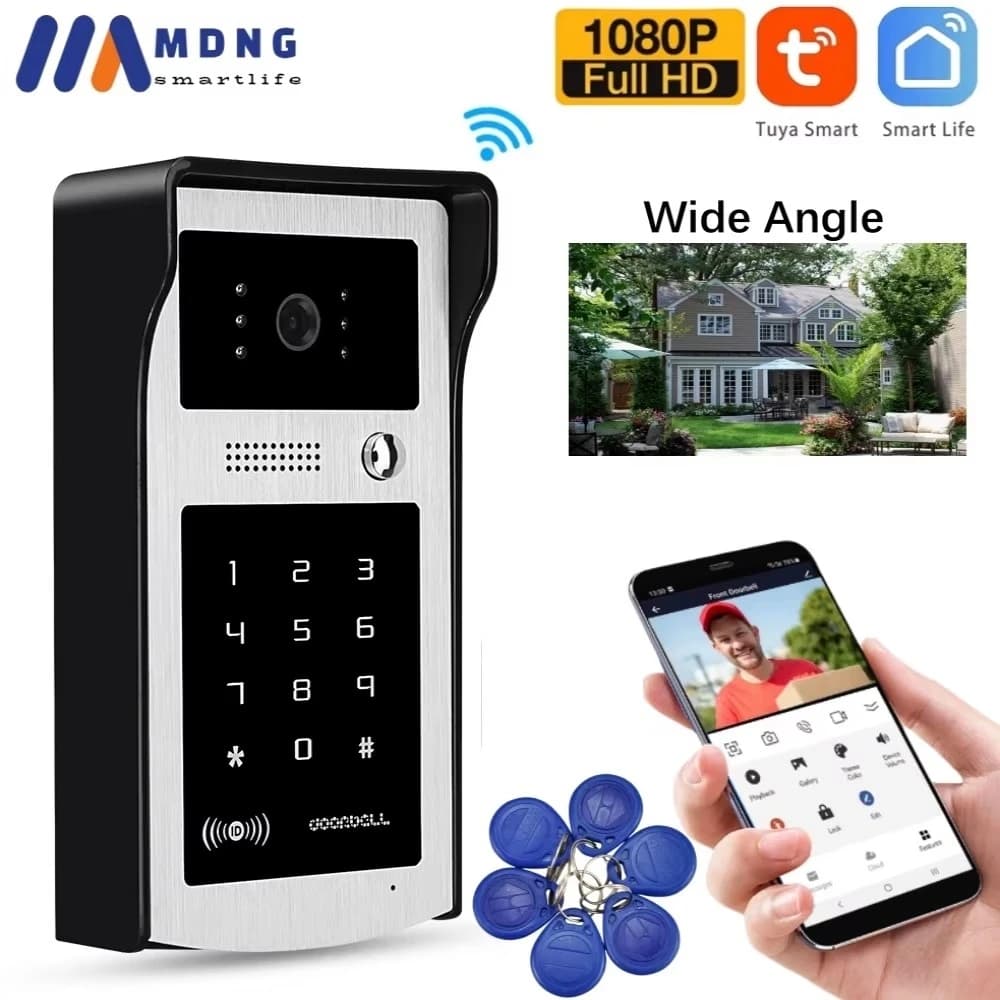Tuya – système d'interphone vidéo intelligent WiFi, sonnette sans fil, caméra HD 1080P, visiophone numérique avec Code RFID, mot de passe du