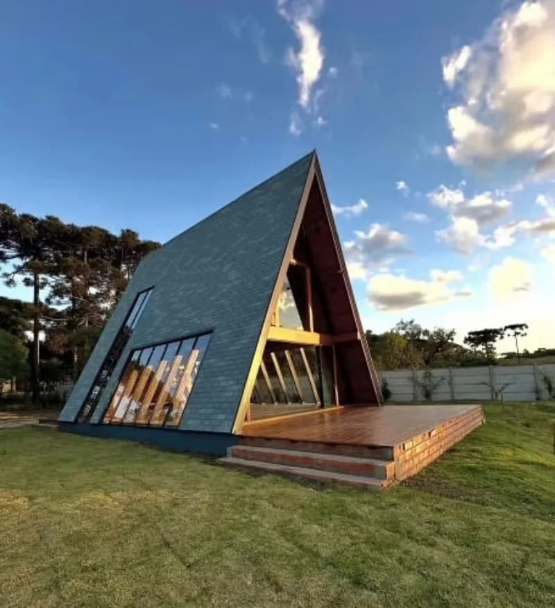 Maison en bois modulaire en forme de triangle, petite cabane portable, villa de luxe pour la vie en plein air