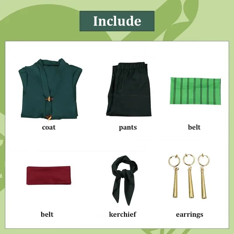 Anime Cosplay Zoro Cosplay OP Costume perruque foulard boucles d'oreilles Anime vêtements Kimono adulte enfants noël Halloween fête 72ème