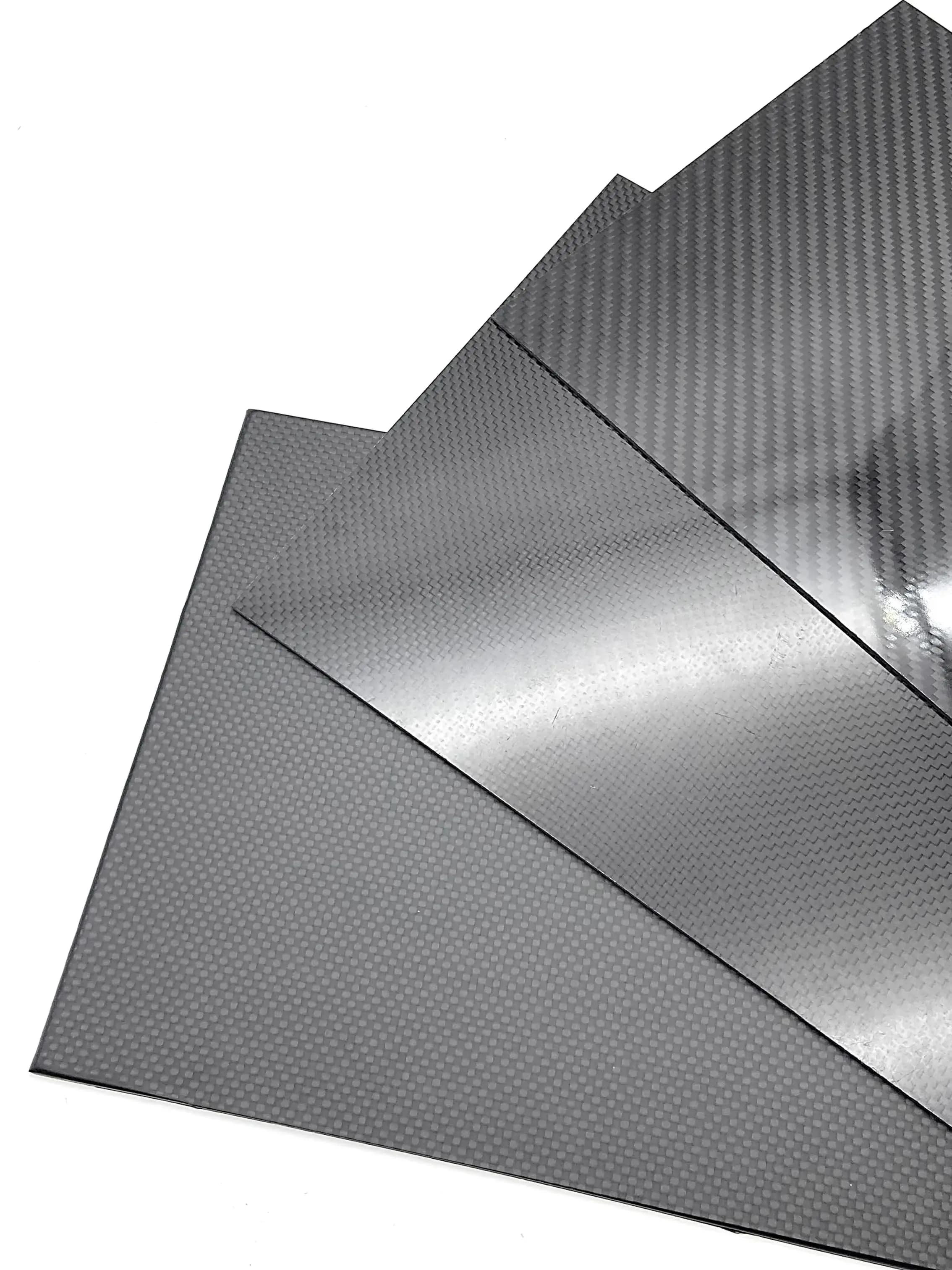 Plaque de feuille de Fiber de carbone 3K complète 340x410mm, panneau de panneau de carbone haute résistance épaisseur 0.5mm 1mm 1.5mm 2mm 2.5mm 3mm