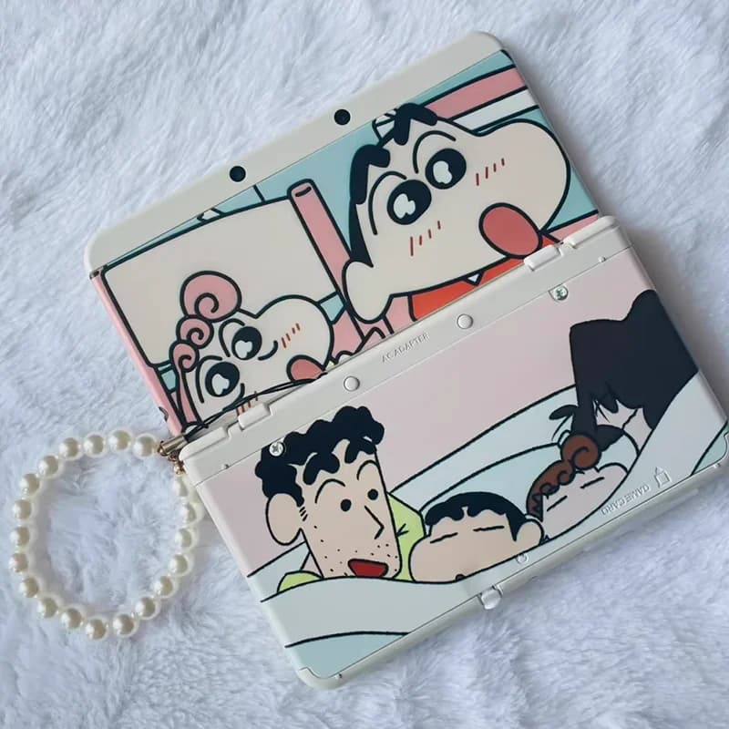 Nouvelle coque de remplacement pour console 3DS, étui Crayon Shin-chan, illustrations roses, nouveau grand processus UV 3ds