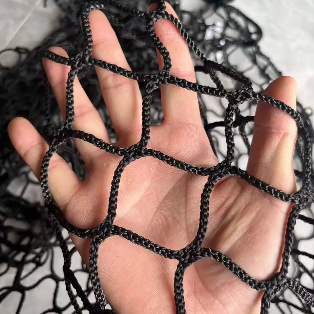 Filet de sécurité noir sans nœuds pour enfants, aire de jeux de jardin, filet Anti-chute, filet de Trampoline, balcon, escaliers, maille de