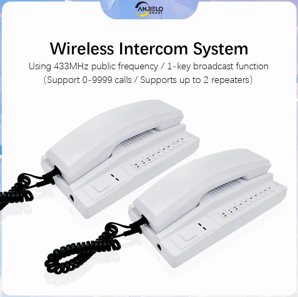 ANJIELO-Système d'interphone téléphonique sans fil, extensible, pour entrepôt, bureau, hôpital, maison