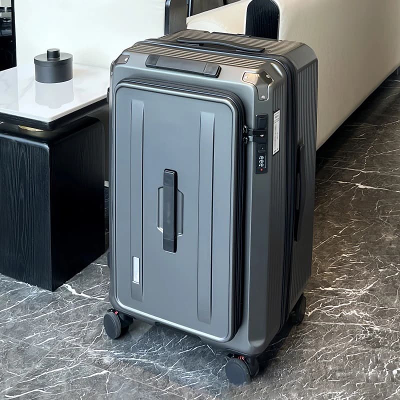 Valise à ouverture latérale 28 pouces, grande capacité, extensible, valise à roulettes épaissie 24/26 pouces, valise cabine 20 pouces avec 5