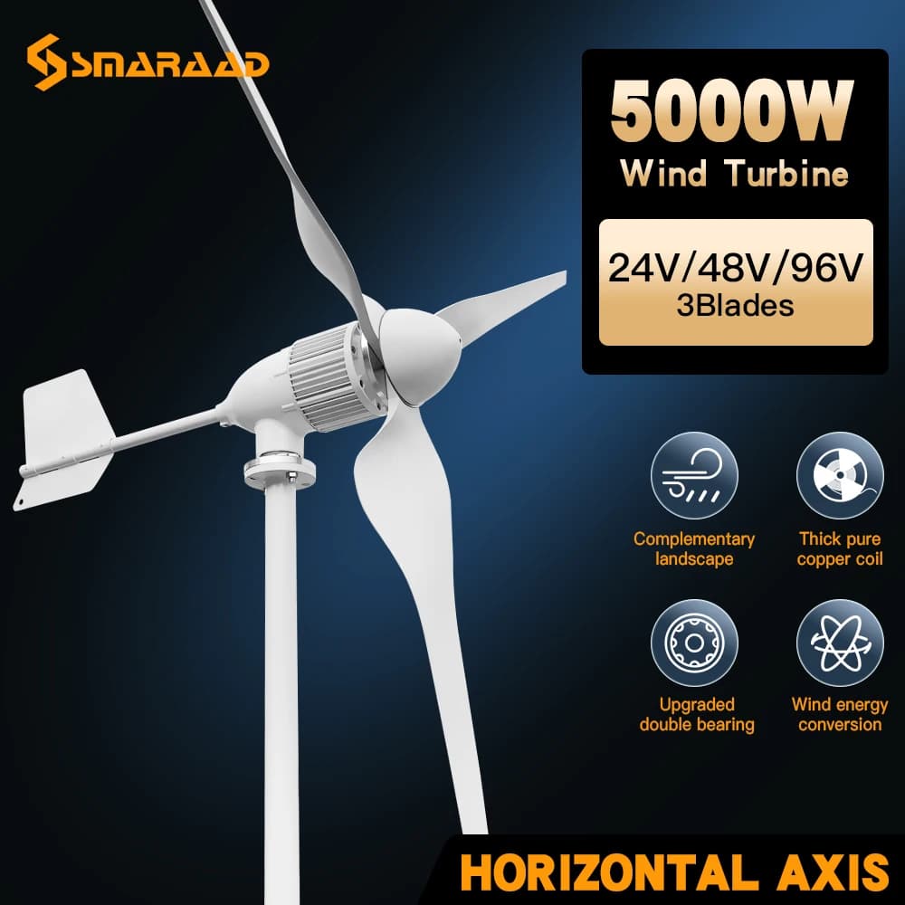 L'entrepôt polonais fournit un tout nouveau ensemble de générateur d'éolienne horizontale amélioré et plus puissant de 6KW à basse vitesse et