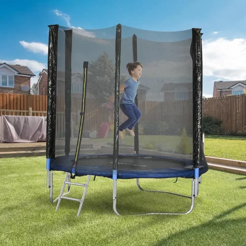 Trampoline d'extérieur avec filet de sécurité, 180 cm de diamètre, trampoline de jardin, trampoline de loisirs, convient à une utilisation