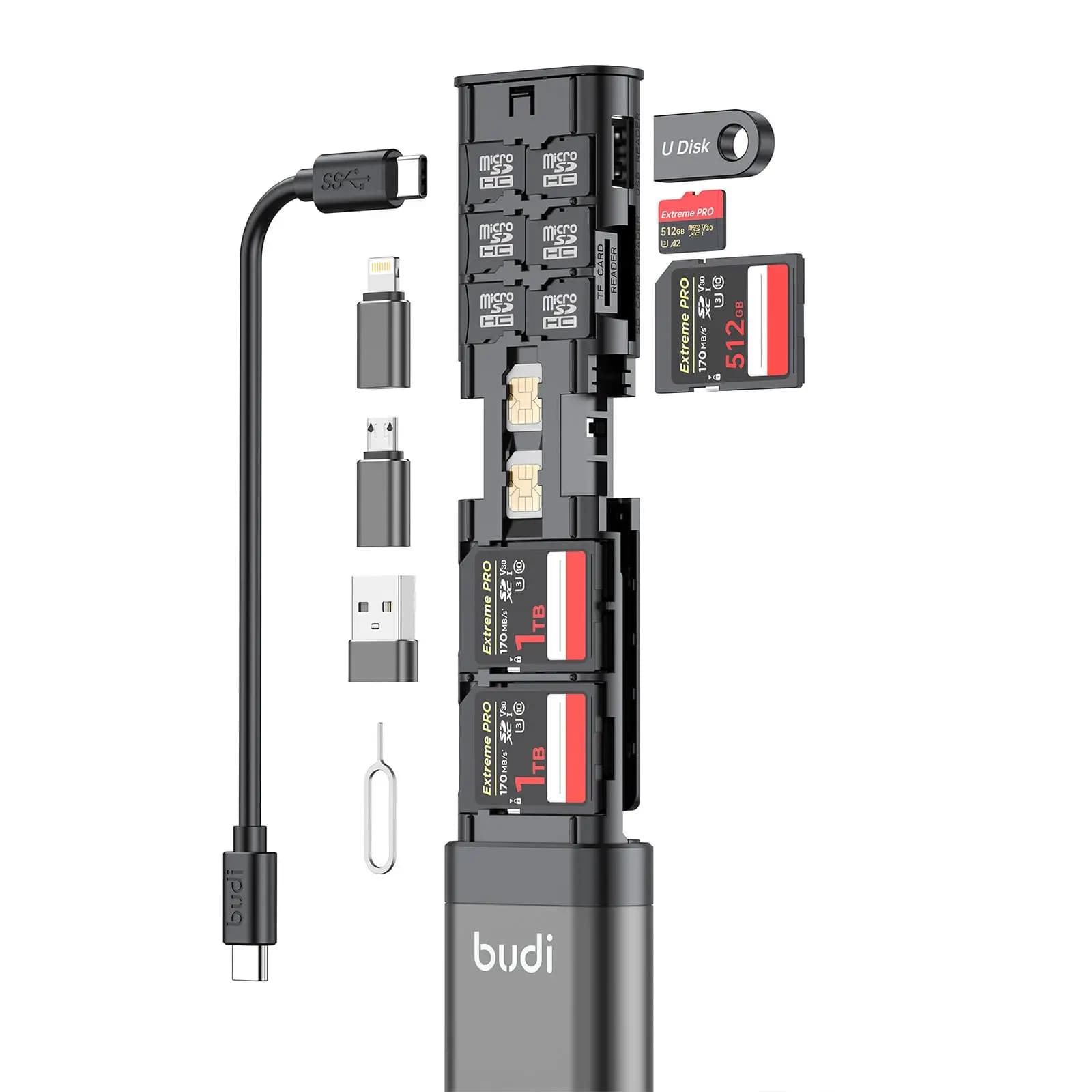 BUDI-Adaptateur intelligent multifonction, fil de données, nouvelle carte EpiPeugeot TF, lecteur de mémoire, étui de rangement, berceau pour