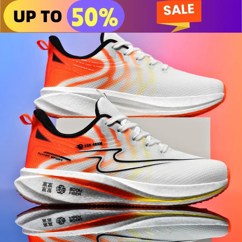 Chaussures de course à coussin d'air pour hommes, baskets de sport, Marathon, respirantes, légères, confortables, athlétiques, plaque en carbone,