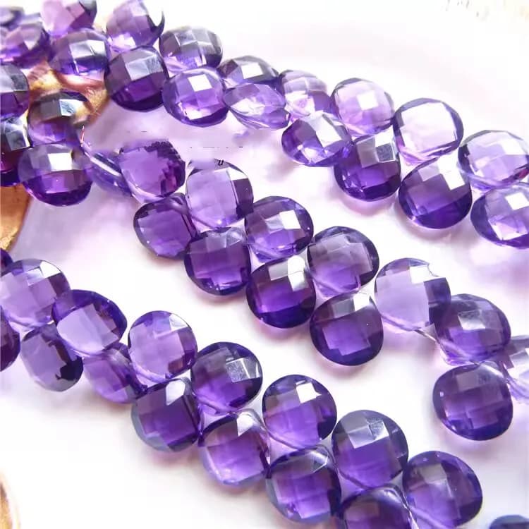 WERLRY-Perles de quartz ovales en forme de cœur pour salariés DIY, 5 pièces, 7-8mm