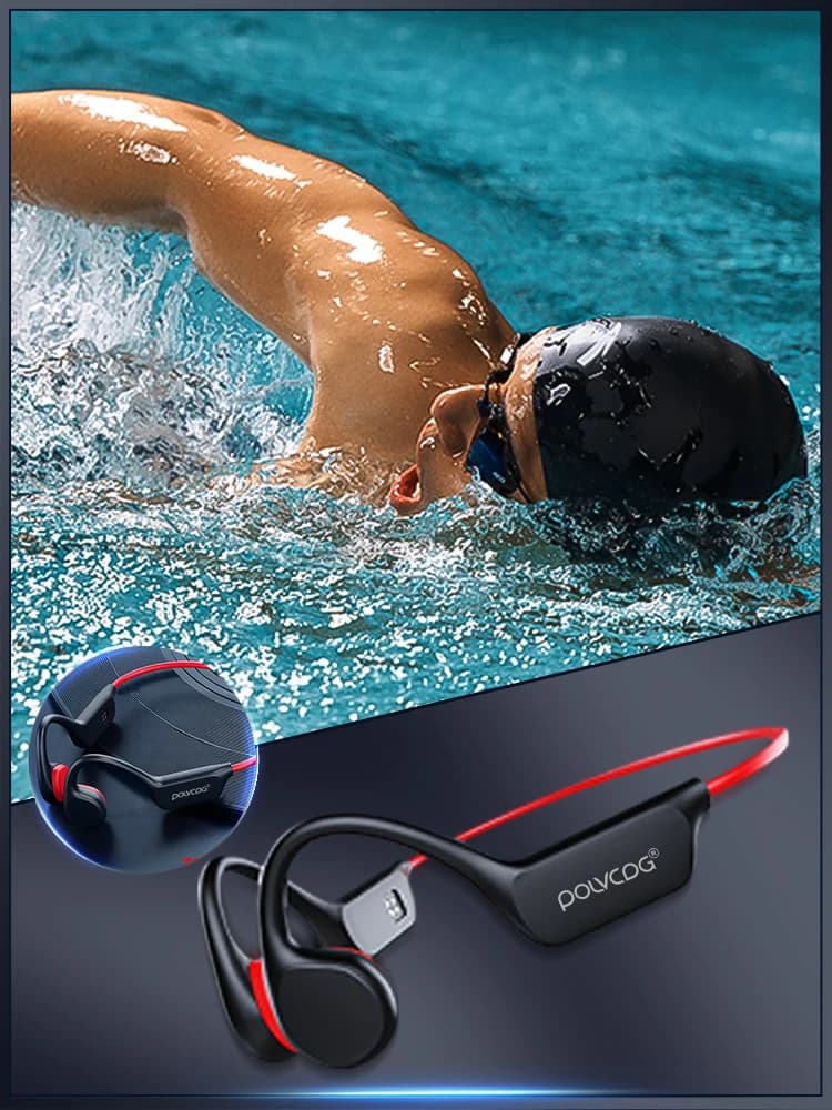 POLVCDG – casque à conduction osseuse X7 IPX8, 32 go de mémoire, Bluetooth 5.3, sans fil, avec microphone, étanche, pour la natation, nouveauté