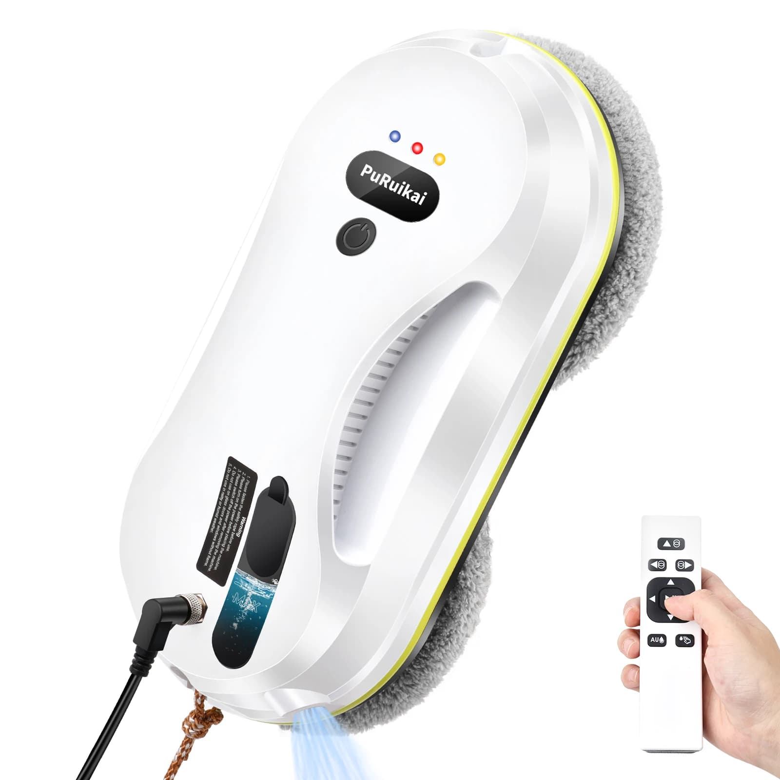Robot de nettoyage automatique des fenêtres PuRuiKai, avec système intelligent de détection des bords, robot nettoyeur de vitres