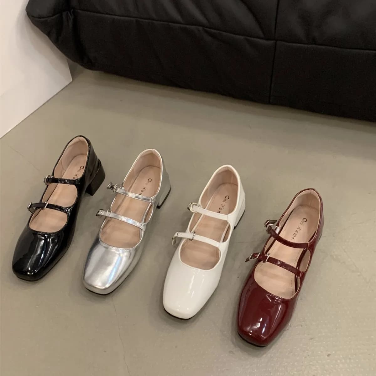 Mary Jane chaussures pour femmes rétro talon moyen femmes chaussures simples mode brillant doux confort chaussures De Ballet Zapatos De Mujer