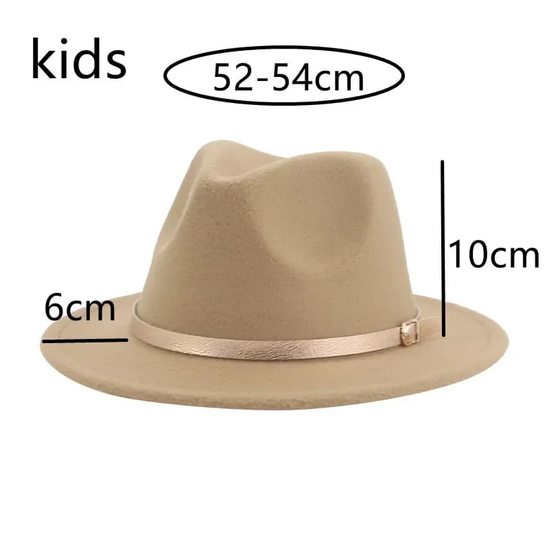 Chapeau pour enfants, Chapeau Fedora pour filles, Chapeaux d'hiver pour femmes, Casquettes Panama Jazz pour garçons, Chapeau de bébé décoratif de