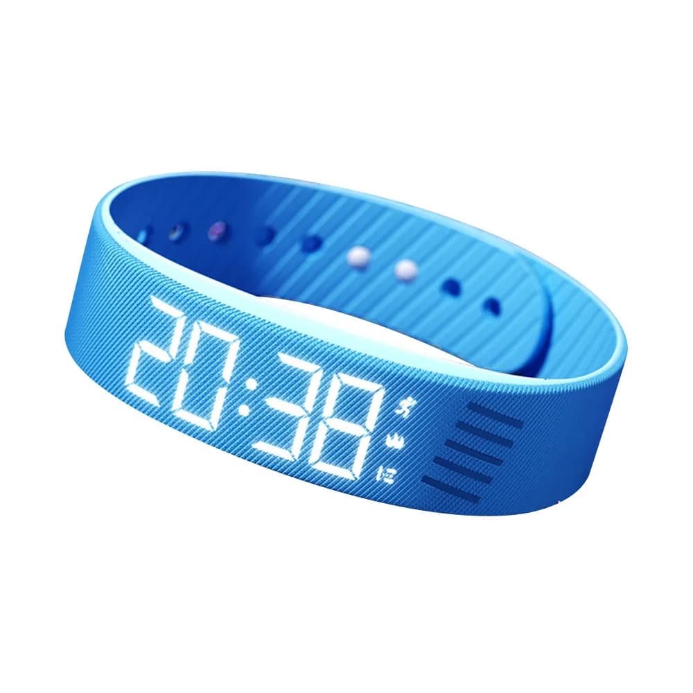 Réveil numérique LED, Bracelet d'alarme réglable, résistant aux énooze, avec podomètre de course, alarme vibrante étanche